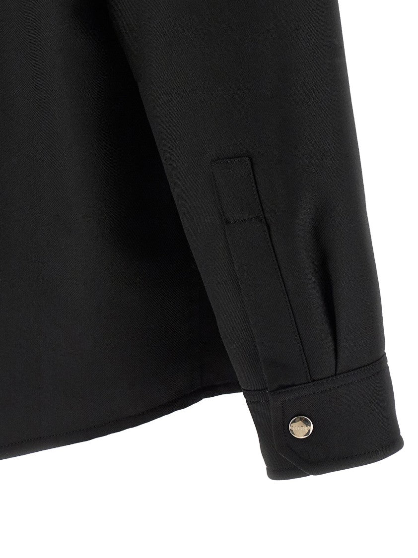 Gucci Wool Twill Overshirt With Monogram Lining
