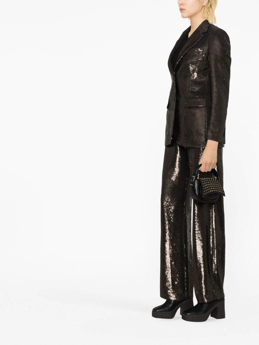 Golden Goose Single-Breasted Black Sequin Blazer