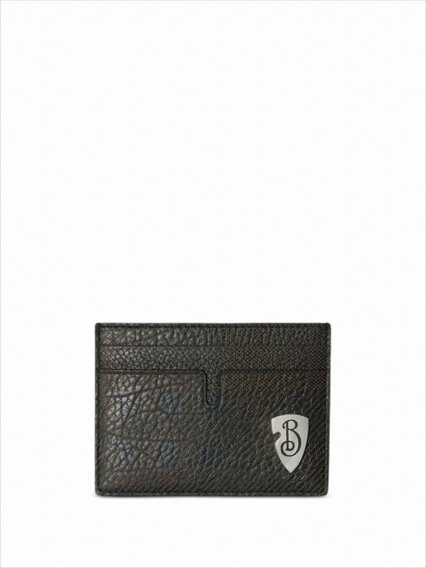 Burberry Textured Calf Leather Card Wallet