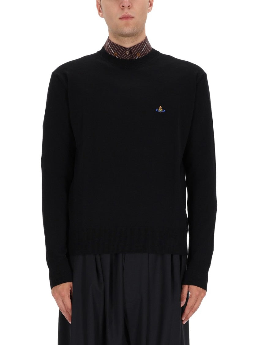 Vivienne Westwood Classic Black Sweater In Virgin Wool