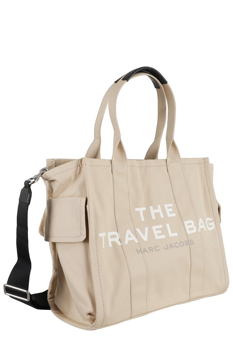 Marc Jacobs Beige Travel Tote With Dual Handles And Logo