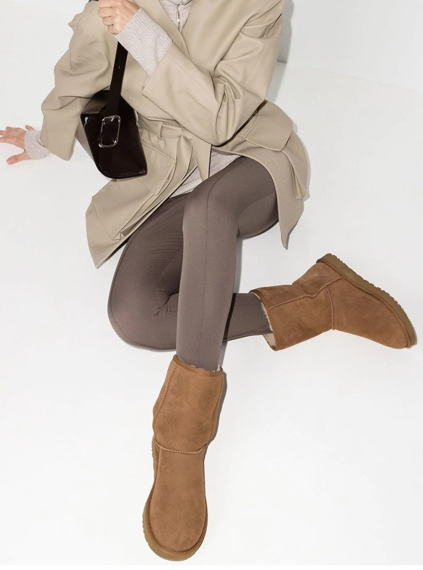 Ugg Mid-Height Leather Boots With Suede Finish