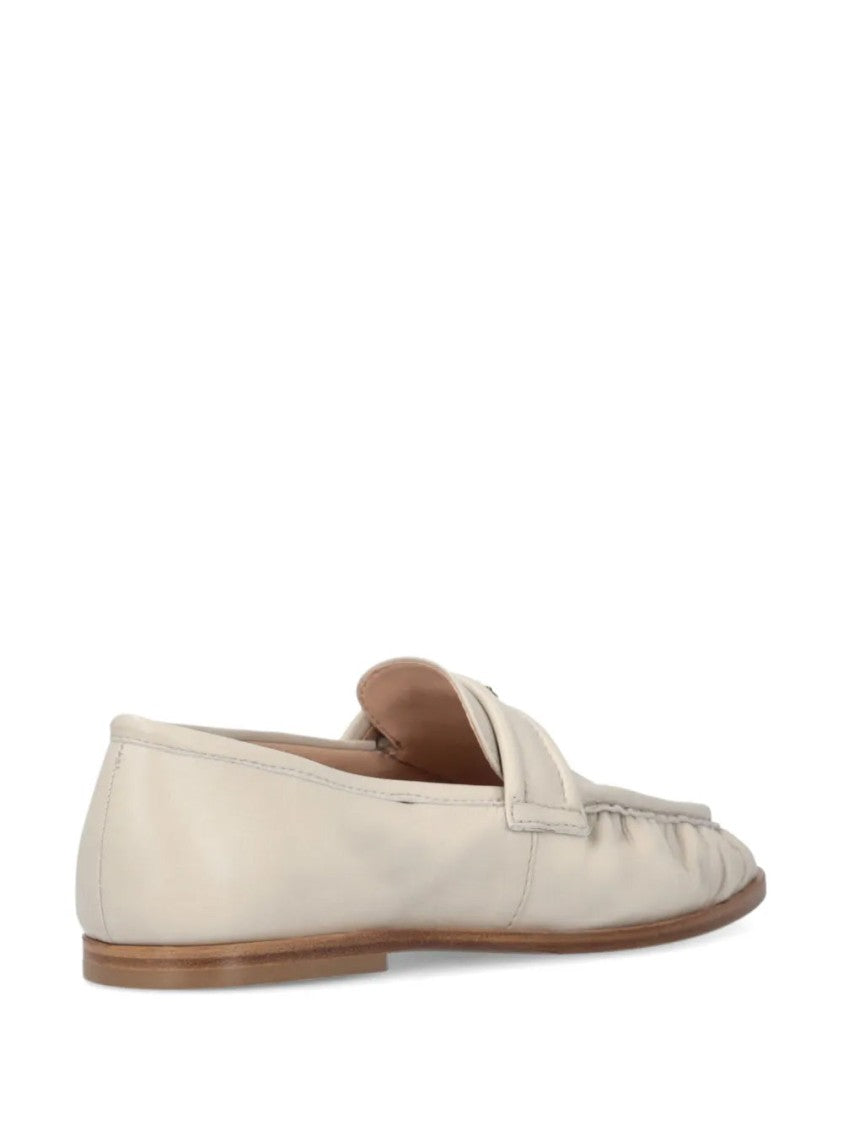 Pinko Beige Leather Loafers