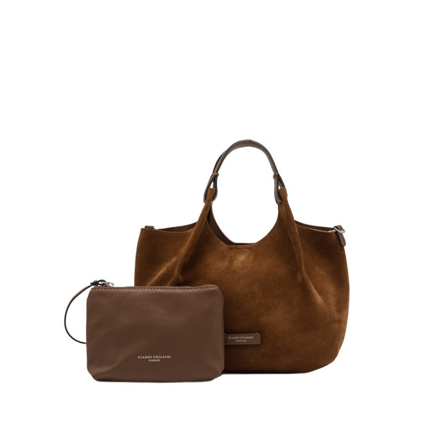 Gianni Chiarini Contemporary Soft Suede Handbag With Removable Crossbody Strap