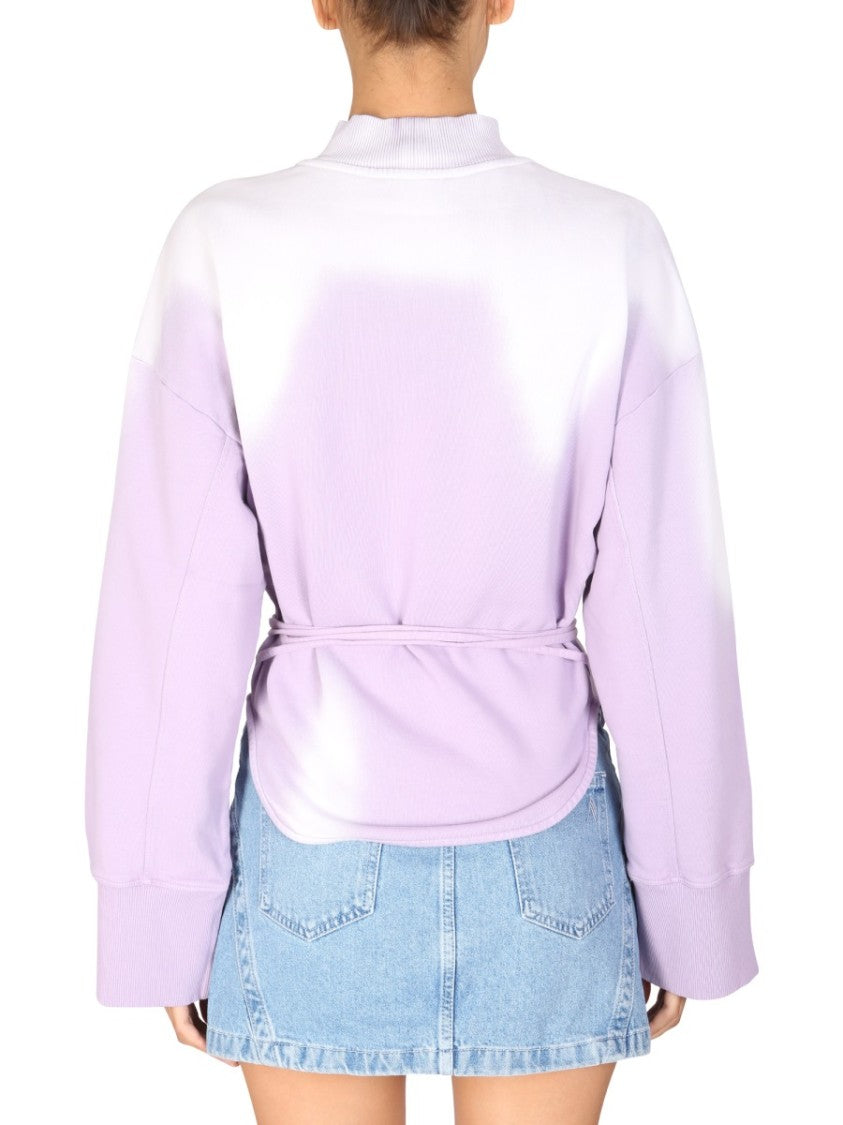 The Attico Half Neck Sweatshirt With Knotted Ribbons
