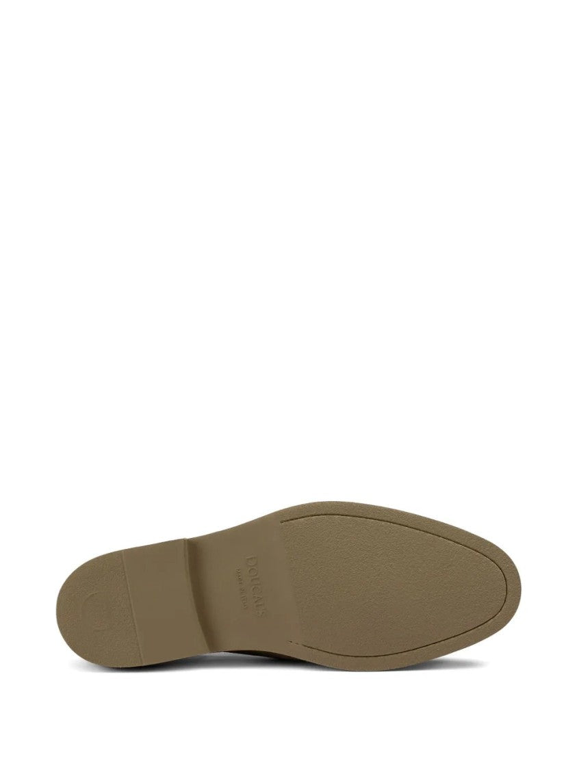 Doucal's Closed Suede Loafers With Stitched Detail