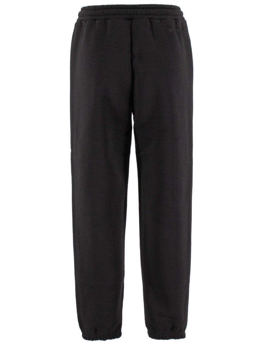 Ermanno Firenze Black High-Waisted Jogger Trousers With Drawstring Detail