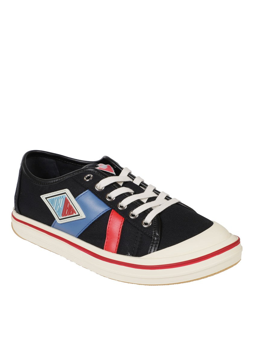 Bottega Veneta Canvas Sneakers With Geometric Accent Design