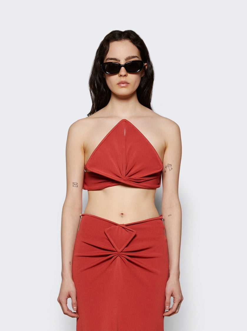 Christopher Esber Ore Pierced Spear Knit Bustier Brick
