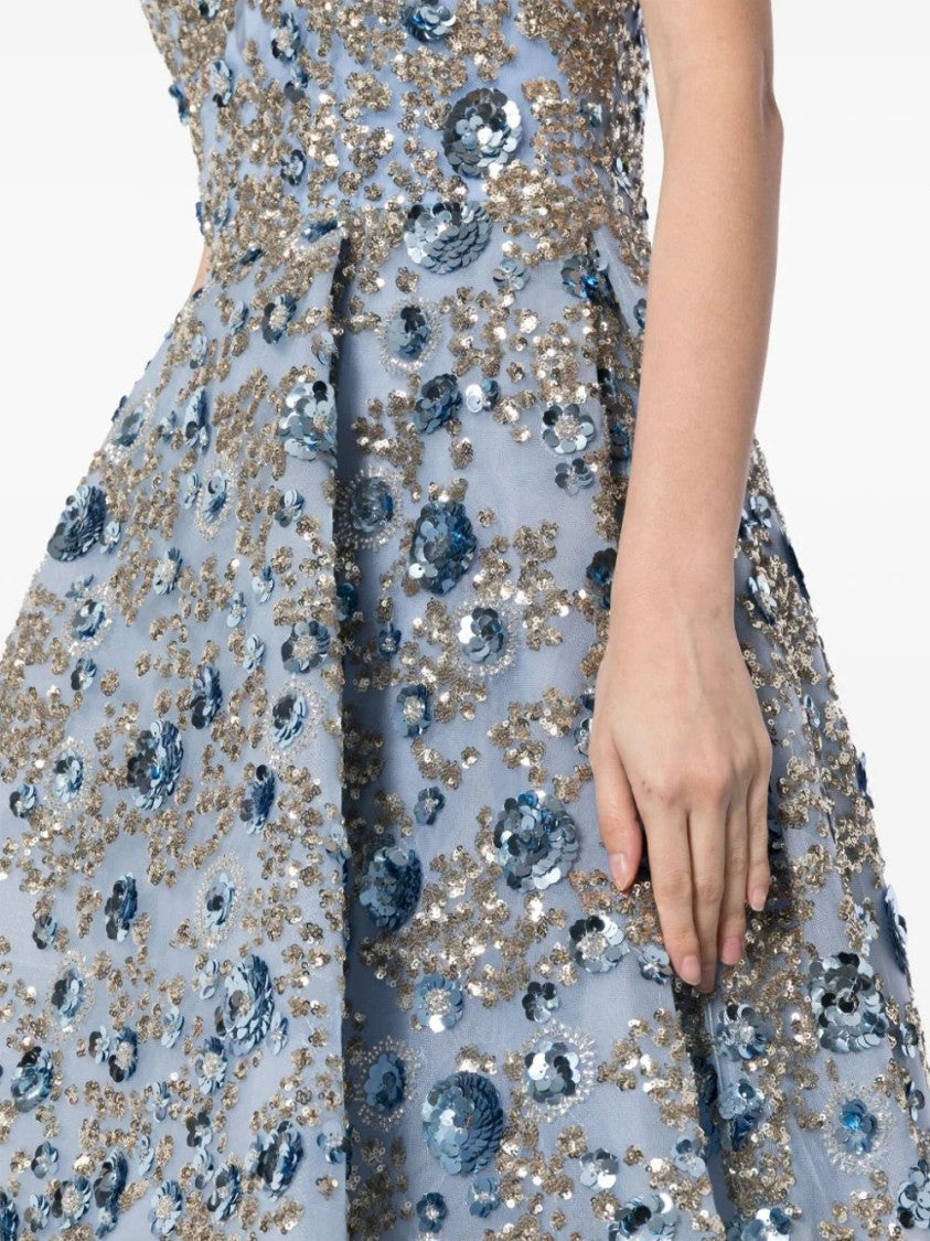 Saiid Kobeisy Tulle, High-Low Dress With Dotted Beading