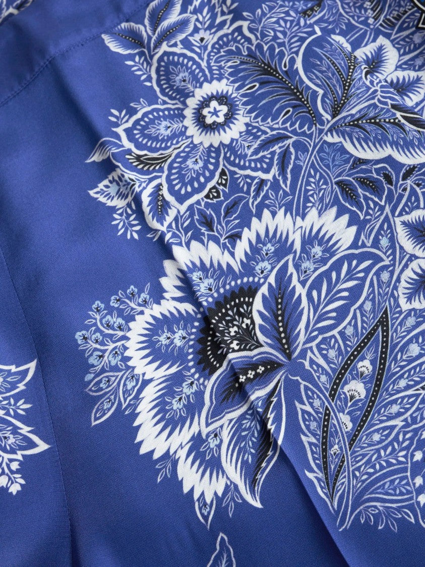 Etro Wide-Leg Floral Silk Trousers