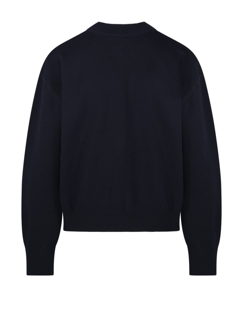 Max Mara Cropped Round Neck Cardigan In Virgin Wool