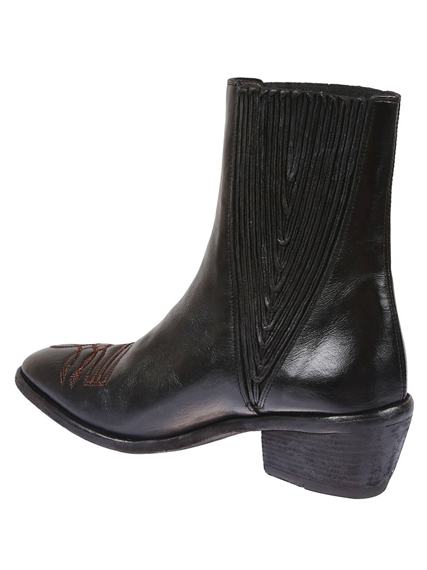 Fauzian Jeunesse Ankle Boots With Intricate Pleating And Pointed Toe