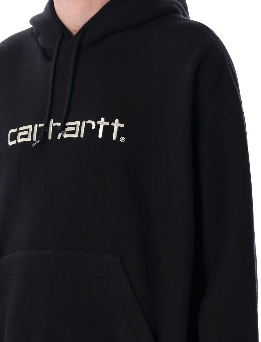 Junya Watanabe Black Hoodie With Contrast Logo