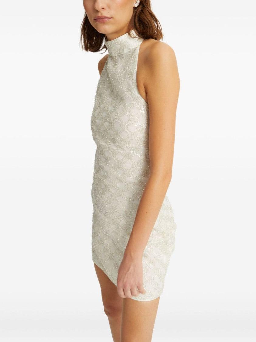 Rotate Sleeveless Mini Dress With High Neckline