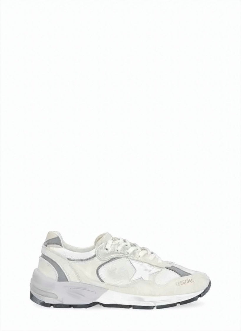 Golden Goose Low-Profile White Sneakers With Distressed Finish And Star Emblem