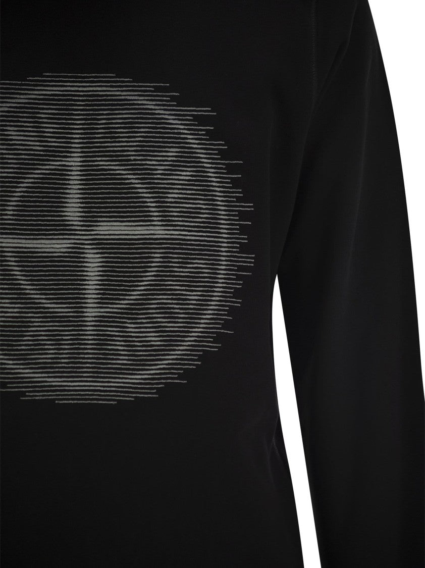Stone Island Crew-Neck Sweatshirt With Optical Three