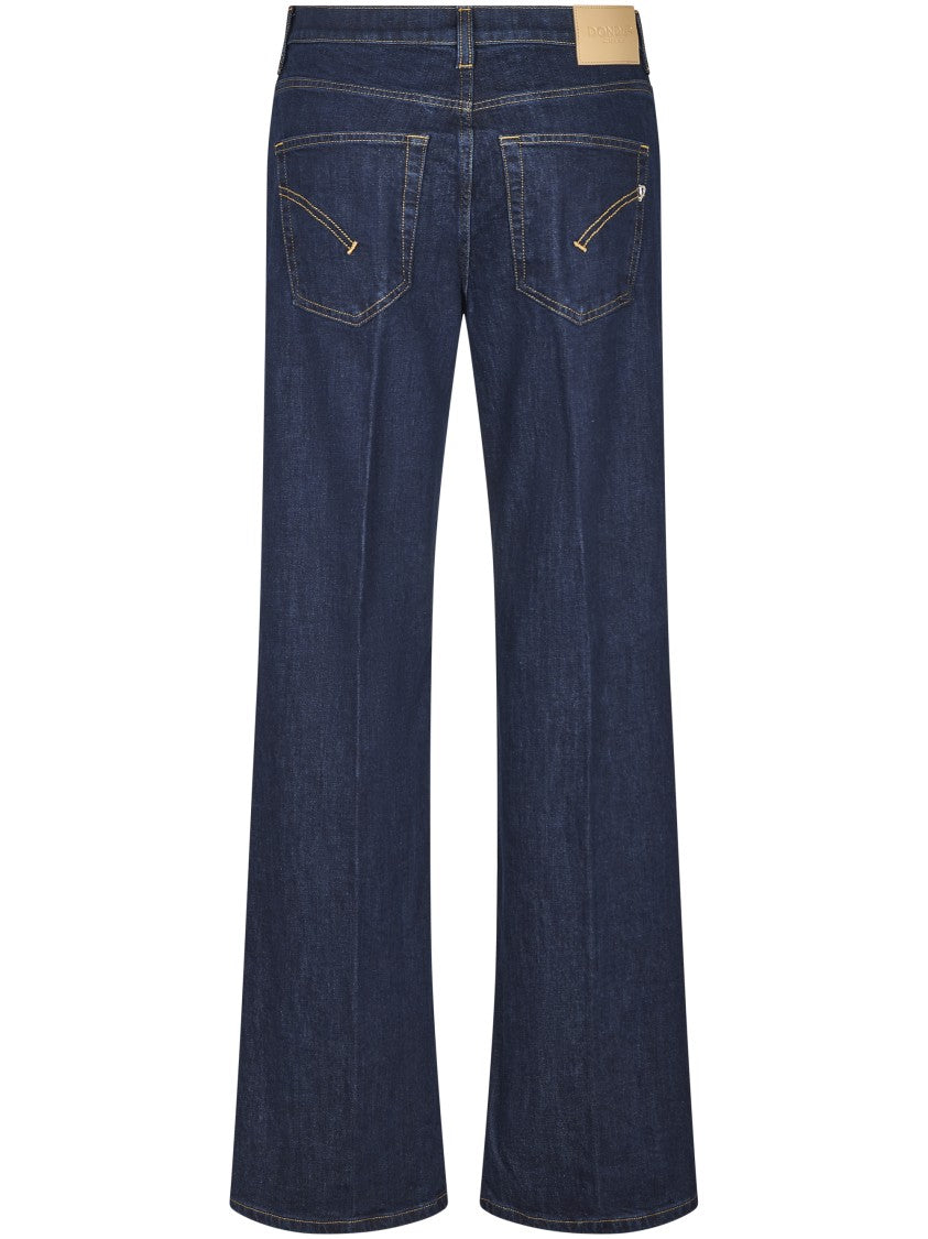 Dondup High-Waisted Wide-Leg Denim Trousers