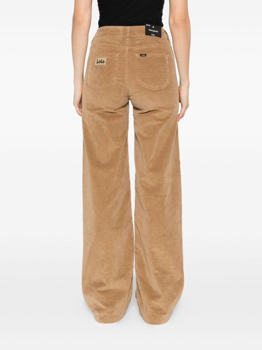 Iois Wide-Leg Brown Trousers With High Waist