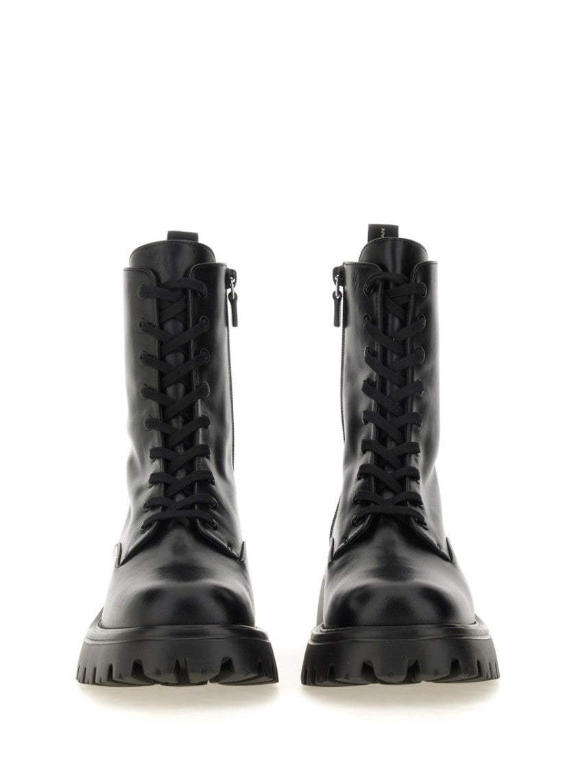 Stuart Weitzman Chunky Sole Black Calf Leather Boots