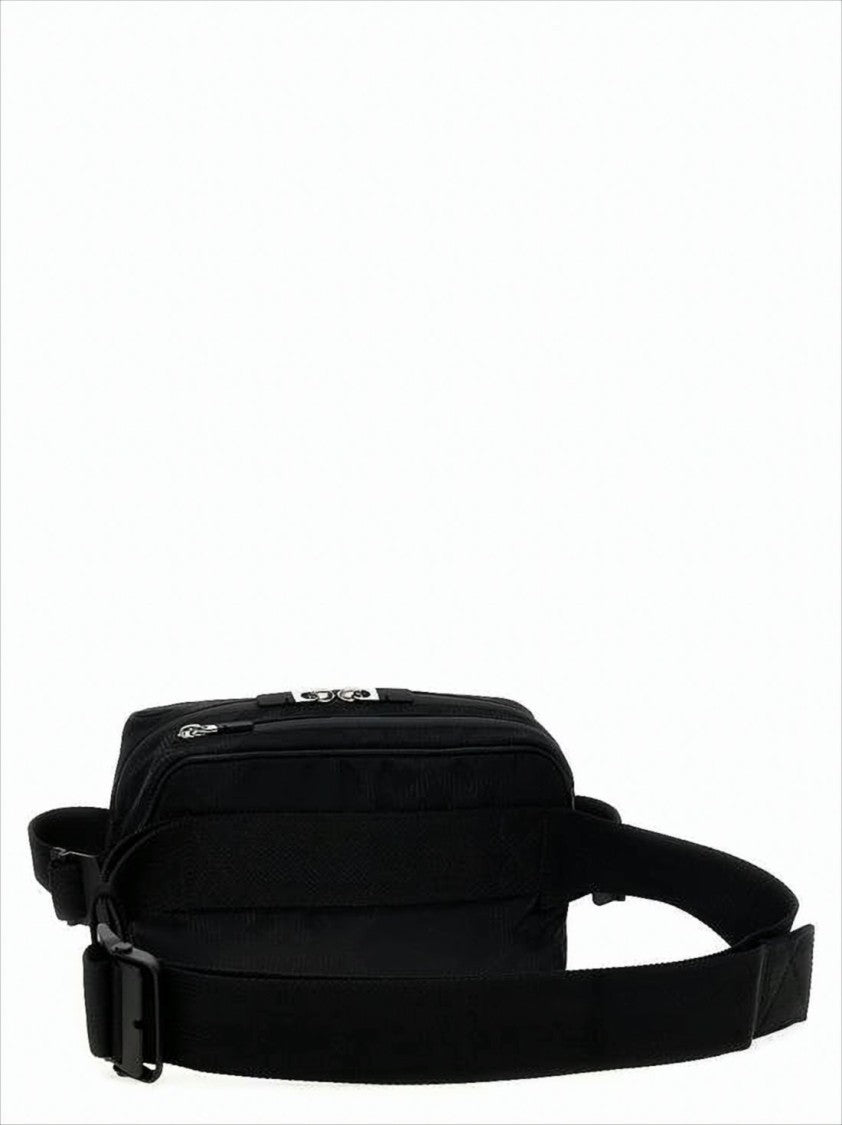 Burberry Textured Black Calfskin Clutch With Adjustable Strap