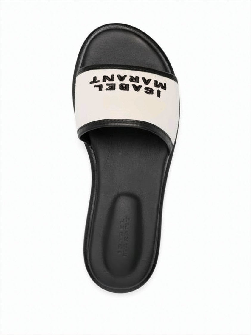 Isabel Marant Minimalist Off-White Strap Slide Sandal With Contoured Footbed