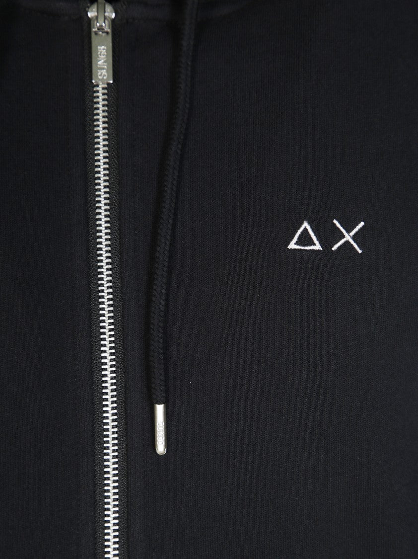 Sun 68 Zip-Up Hoodie With Contrasting Fabric