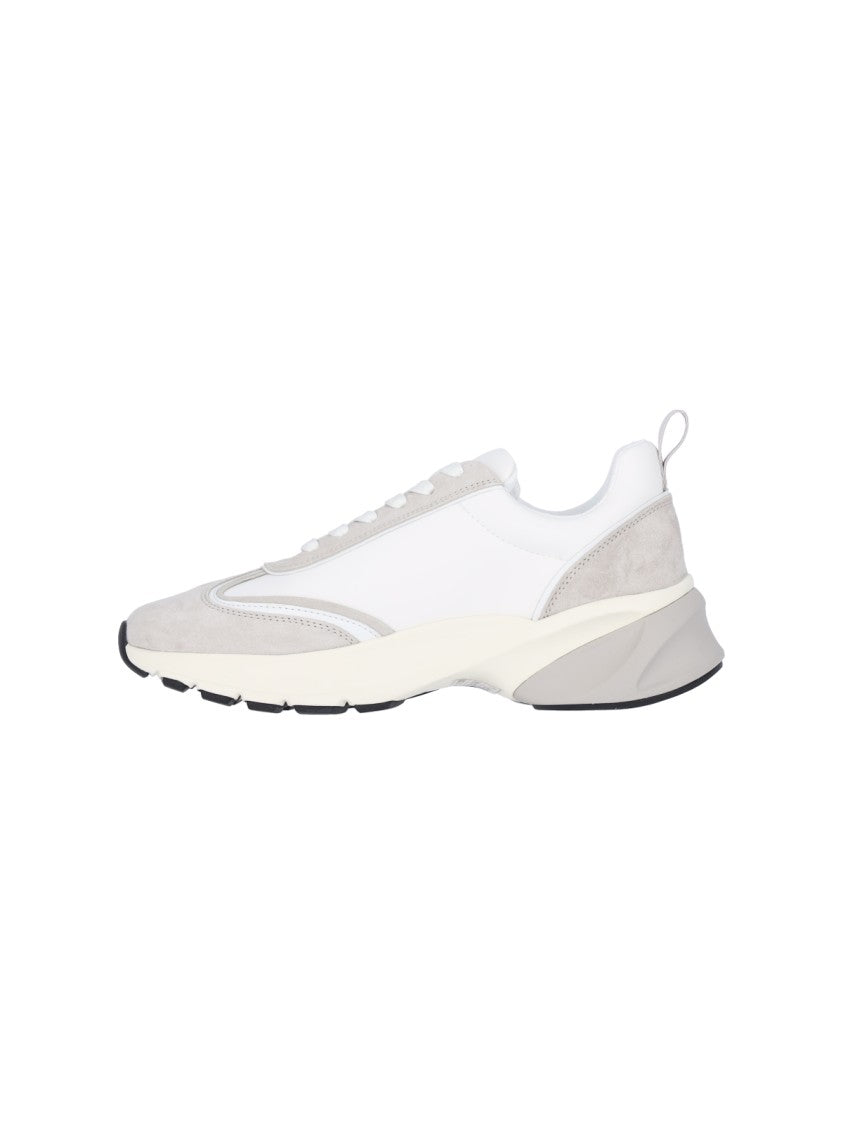 Tory Burch White Leather 'Good Luck' Sneakers – White