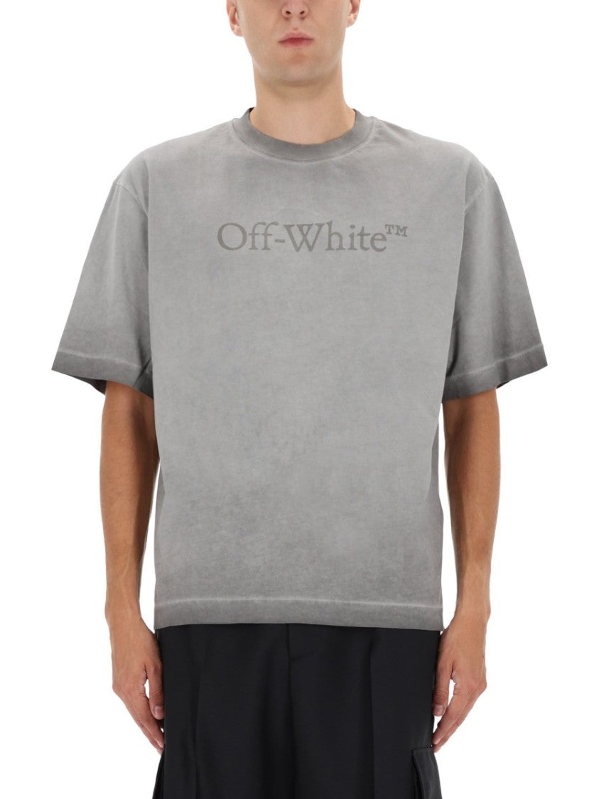 Off-White Washed Grey Loose-Fit T-Shirt