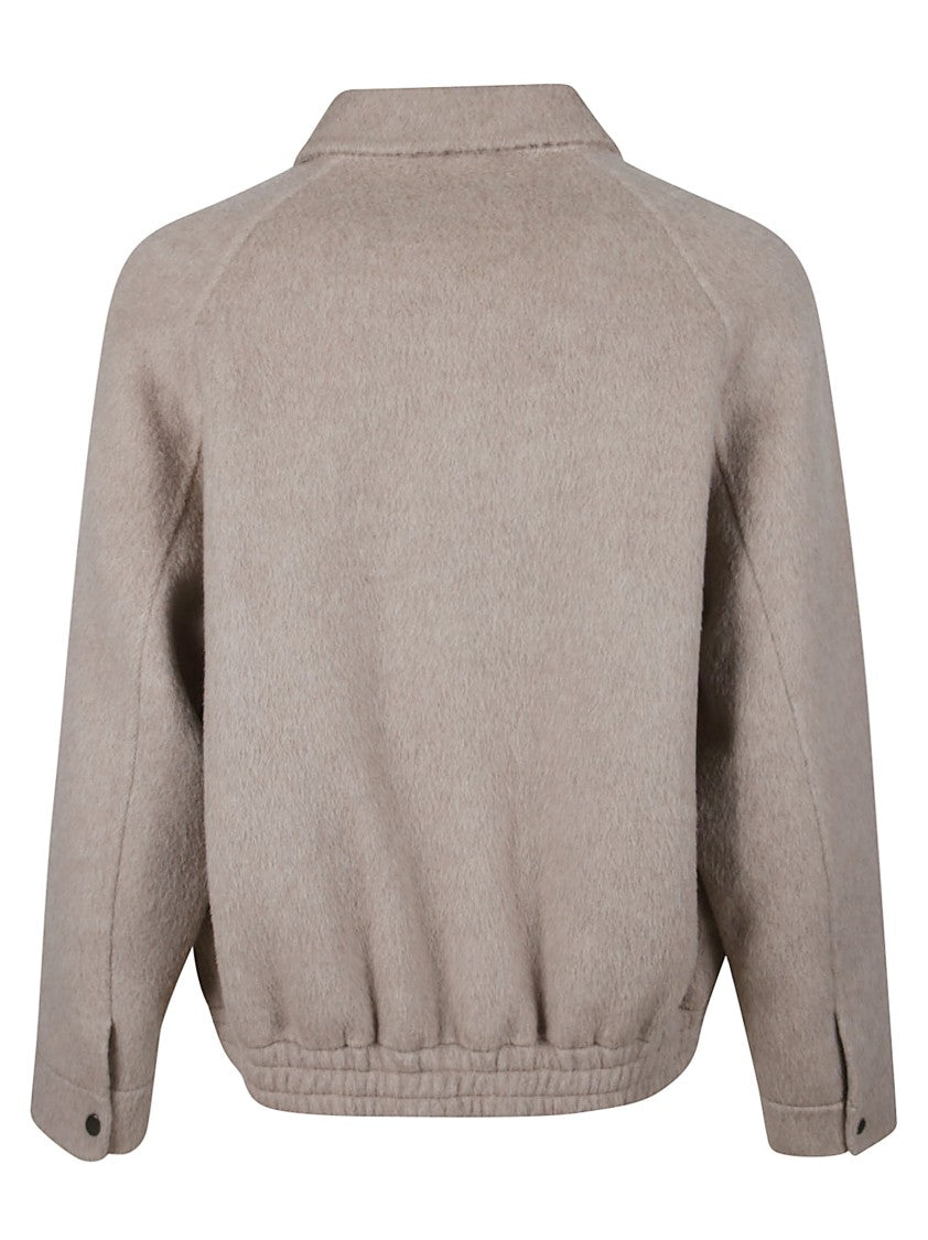 Amaranto Cropped Jacket In Soft Textured Fabric