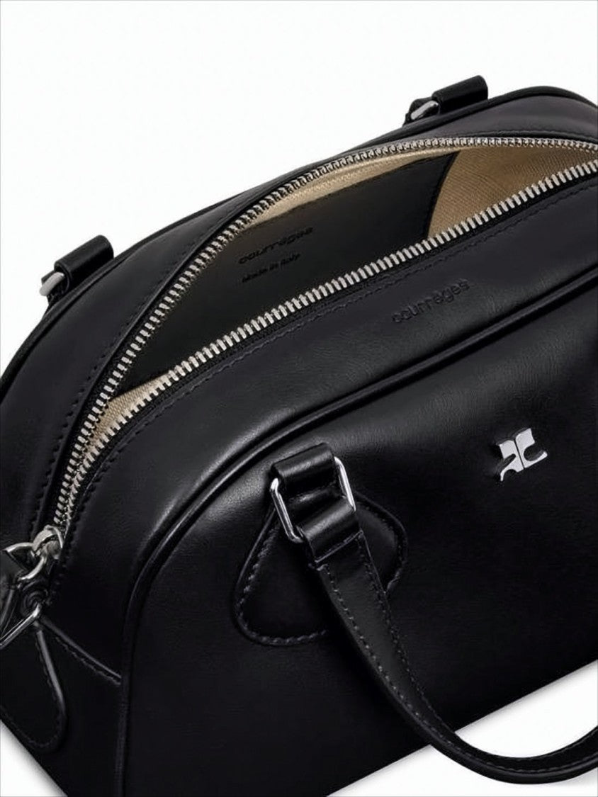 Courrèges Elongated Calf Leather Crossbody Bag With Adjustable Strap