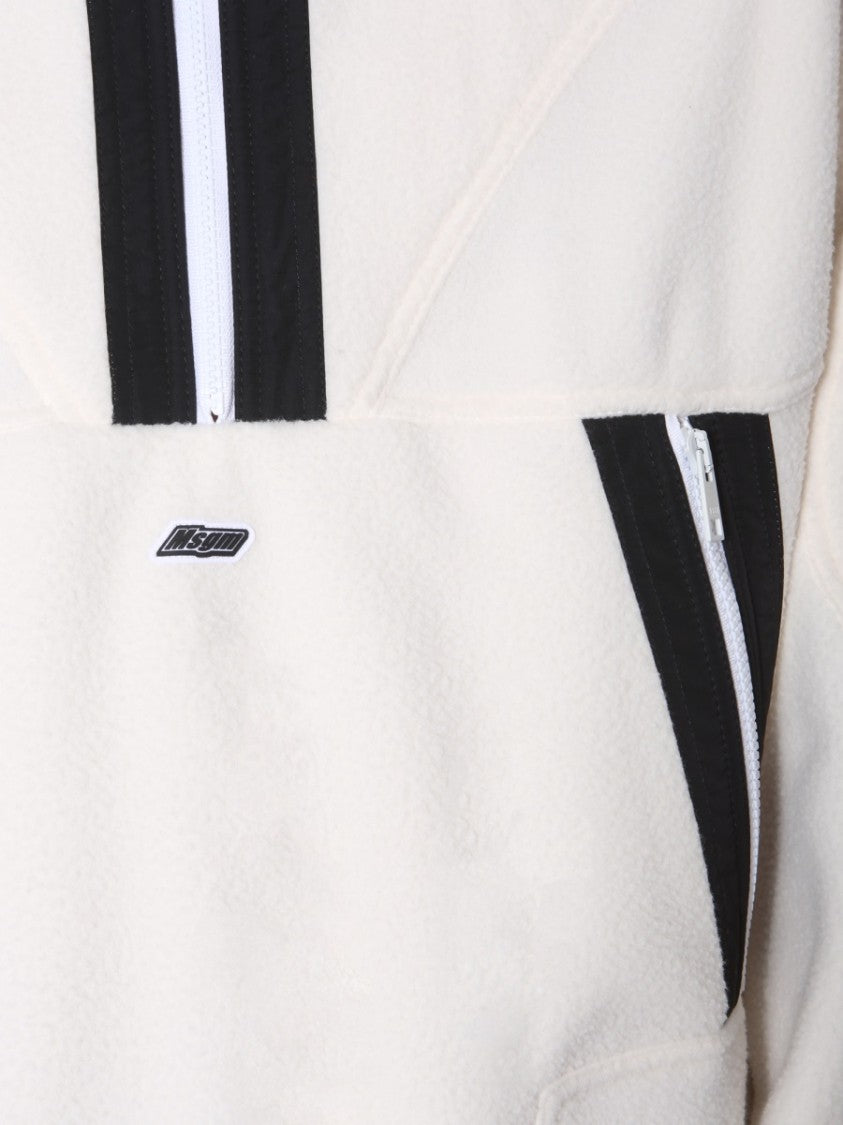 Msgm High-Collar Oversized Sweatshirt With Graphic Design