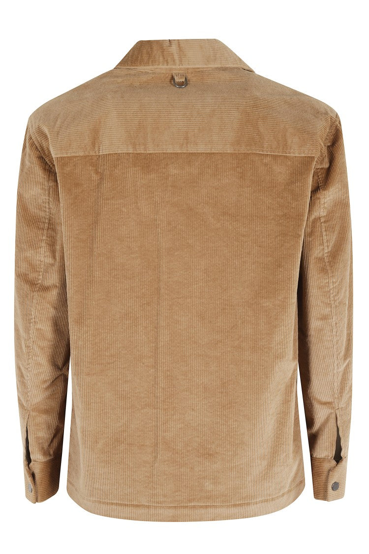Paolo Pecora Ribbed Velvet Jacket With Classic Collar