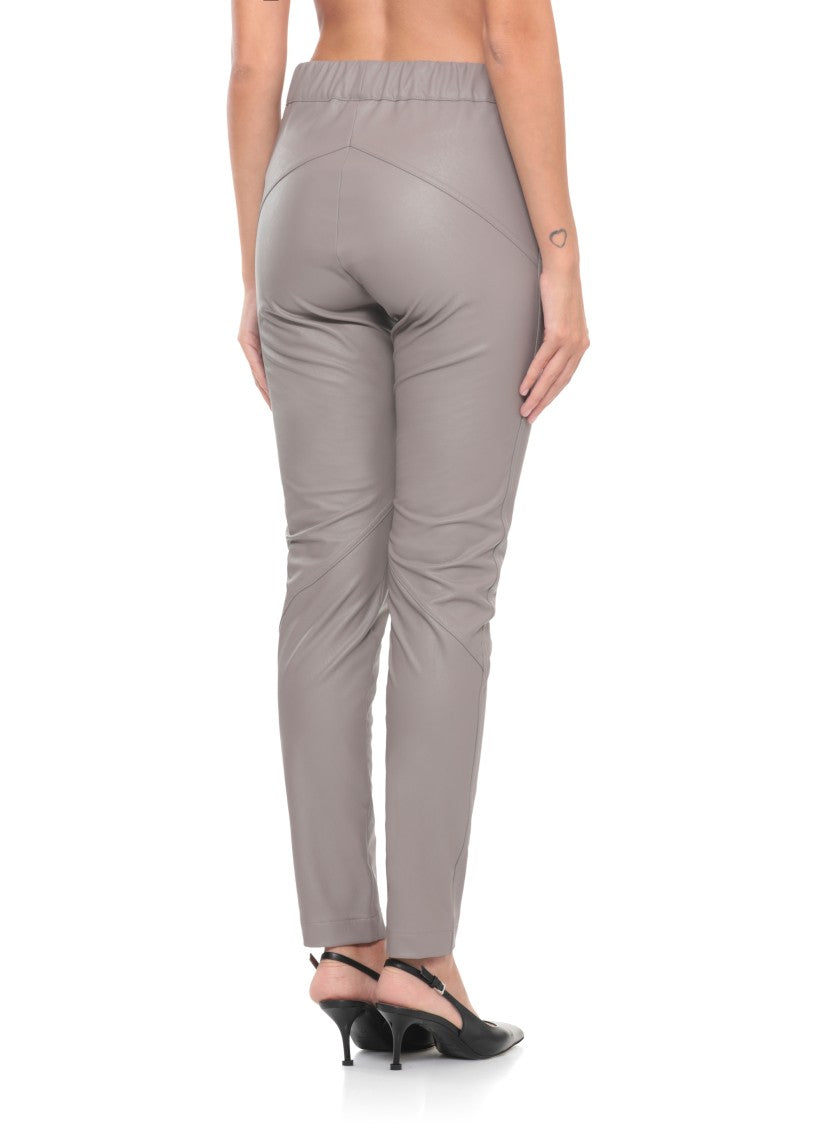D. Exterior Beige Synth Leather Pants
