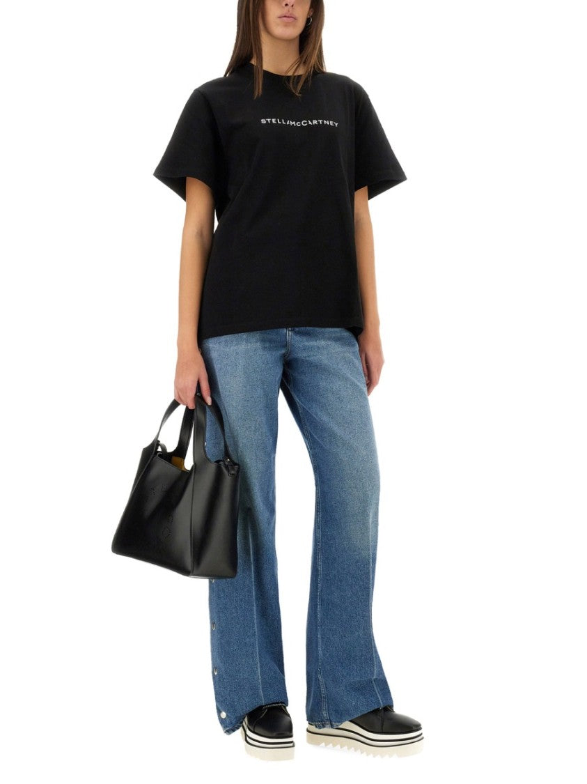 Stella Mccartney Black T-Shirt With Logo