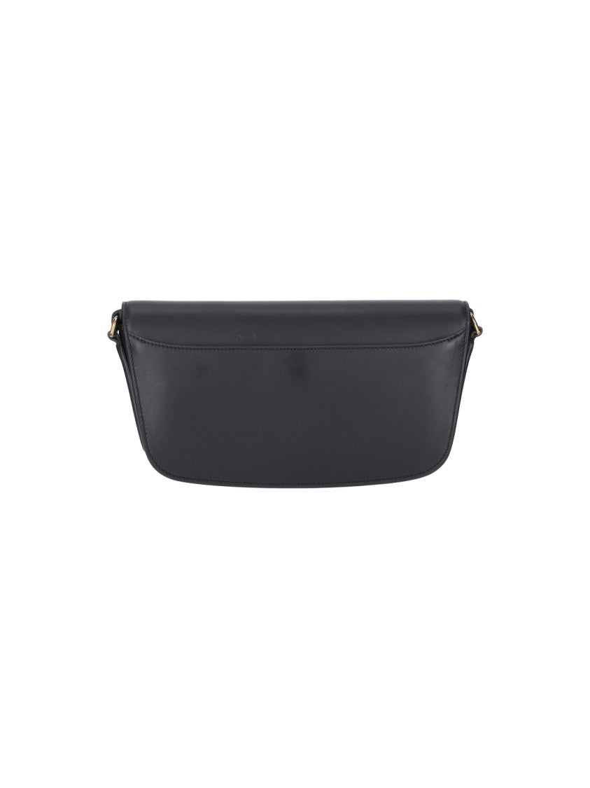 Ferragamo "Trapezio" Black Leather Crossbody Bag
