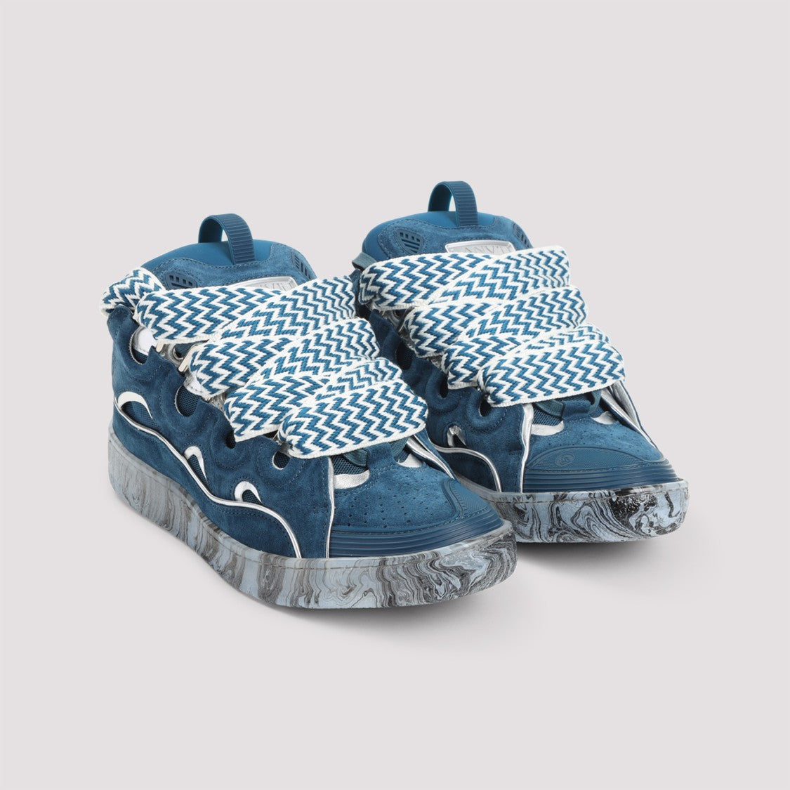 Lanvin Leather Sneakers With Textured Upper