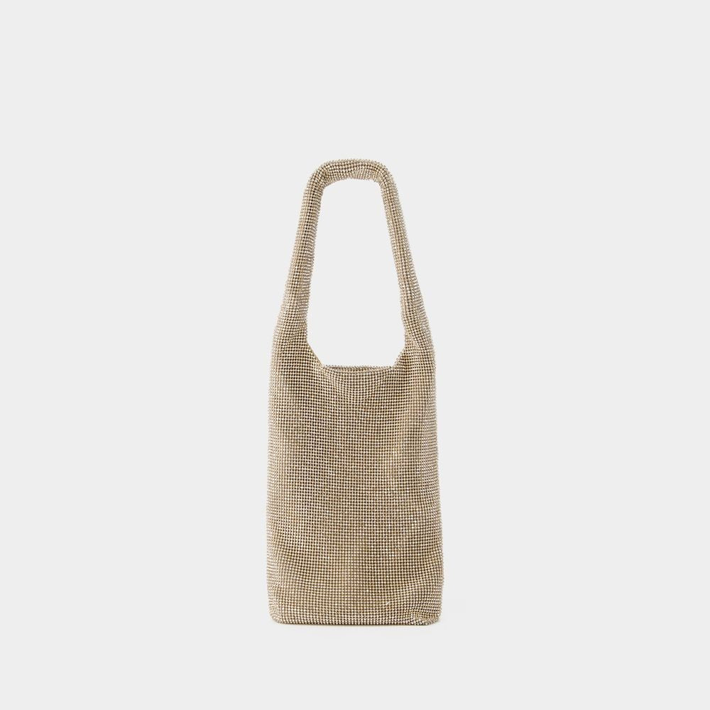 Kara Crystal Mesh Wine Cooler Shoulder Bag - Mesh - Beige