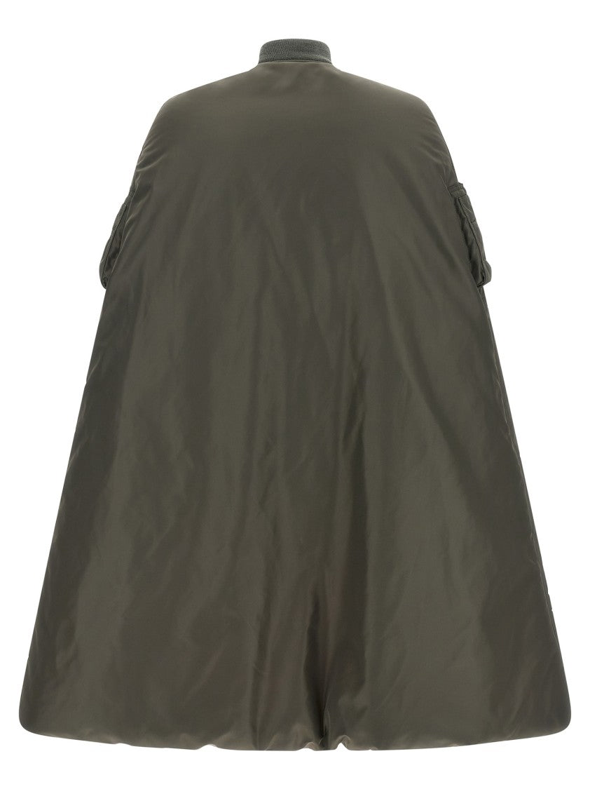 Junya Watanabe Padded Nylon Bomber-Inspired Cape With Wool Knit Details