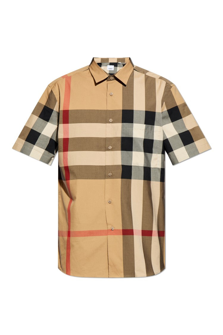 Burberry Short-Sleeved Beige Check Shirt