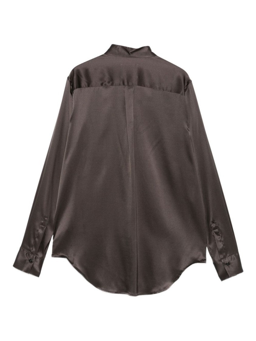 Xacus Silk Blend Brown Shirt