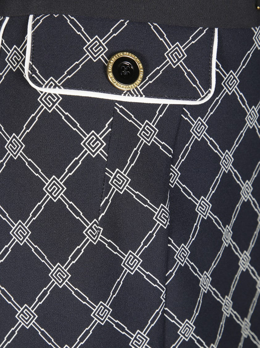 Elisabetta Franchi Mini Skirt With Geometric Chain-Link Pattern