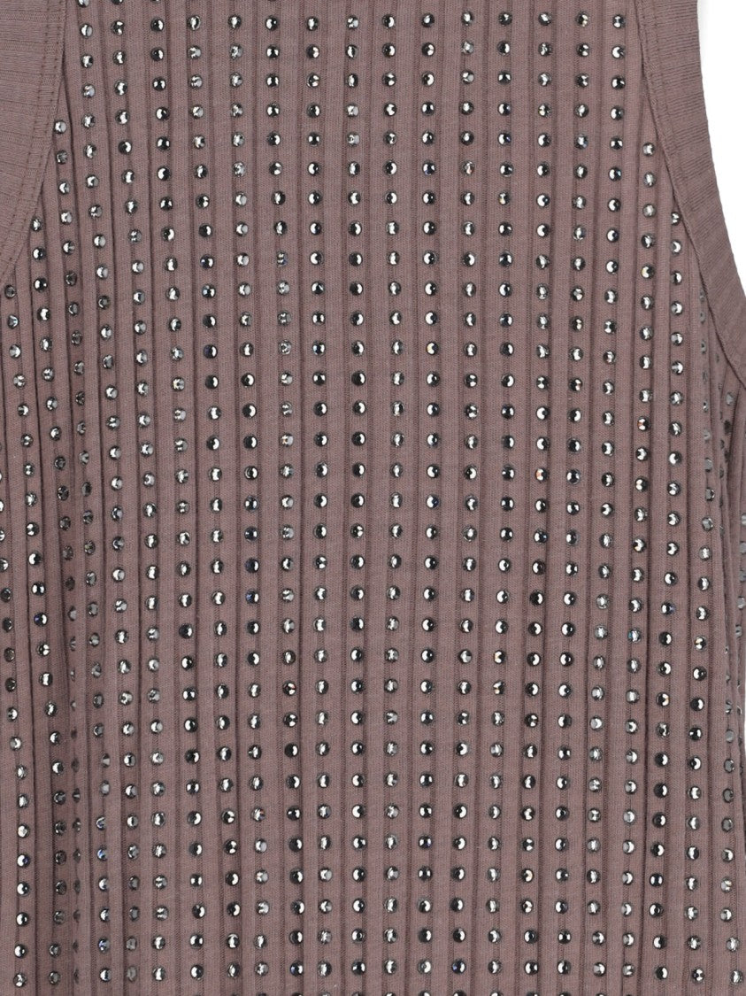 The Attico Crystal Mini Dress – Brown