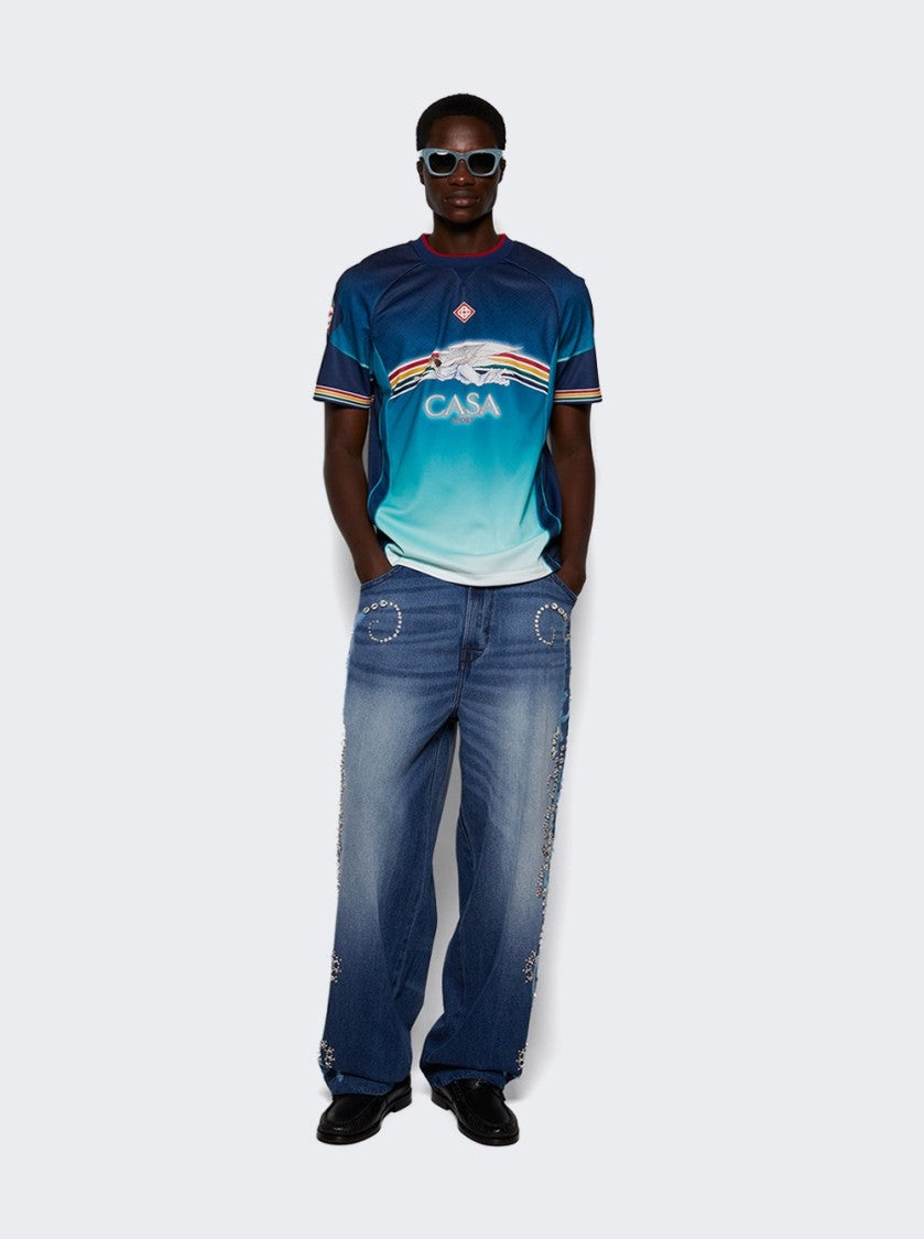 Casablanca Printed Football Top La Deesse Du Stade