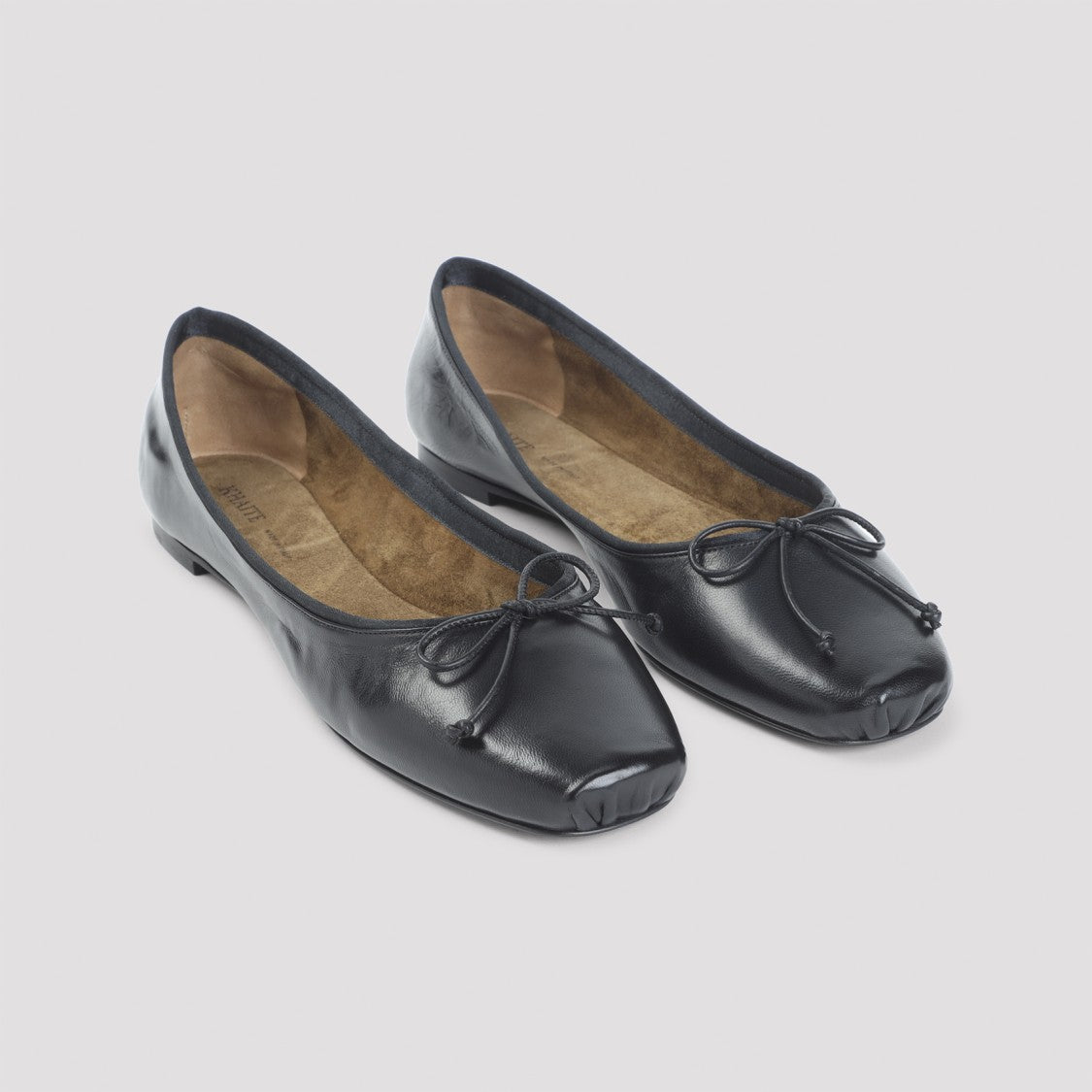 Khaite Black Lamb Leather Charlotte Ballerina