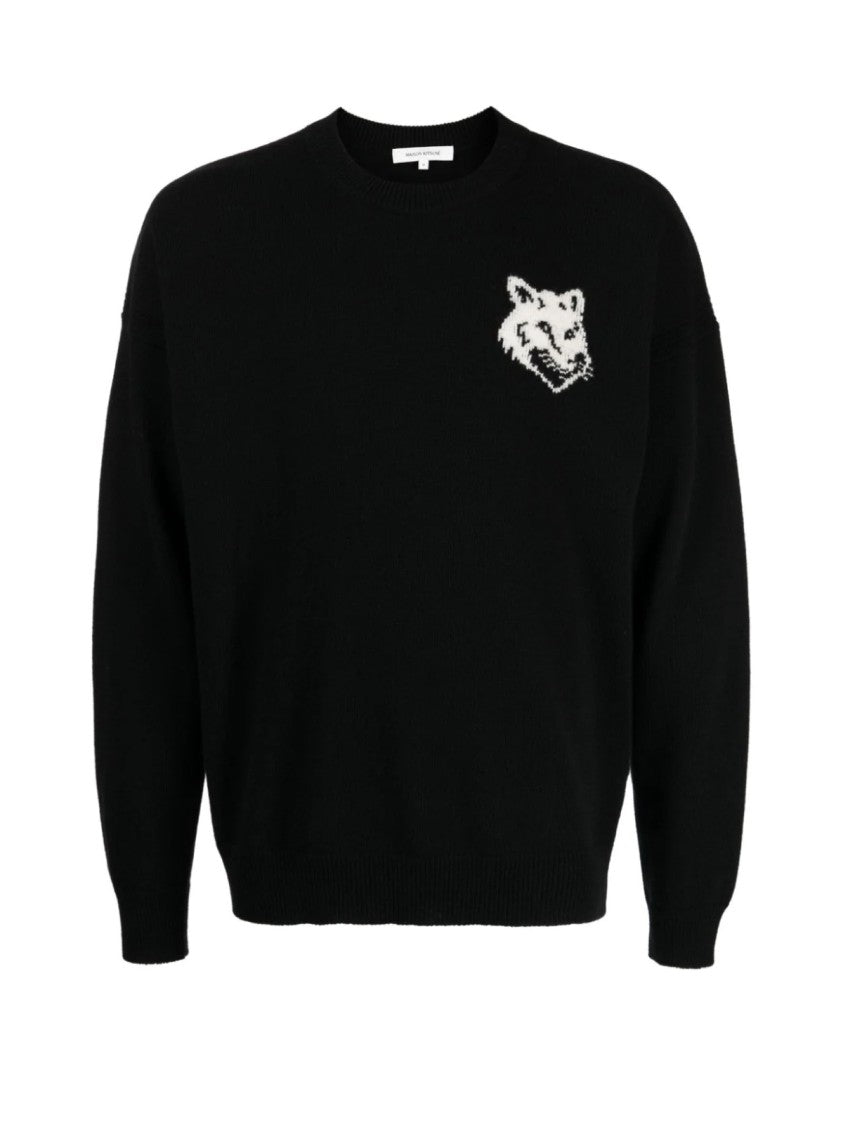 Maison Kitsuné Fox Head Intarsia Logo Sweater