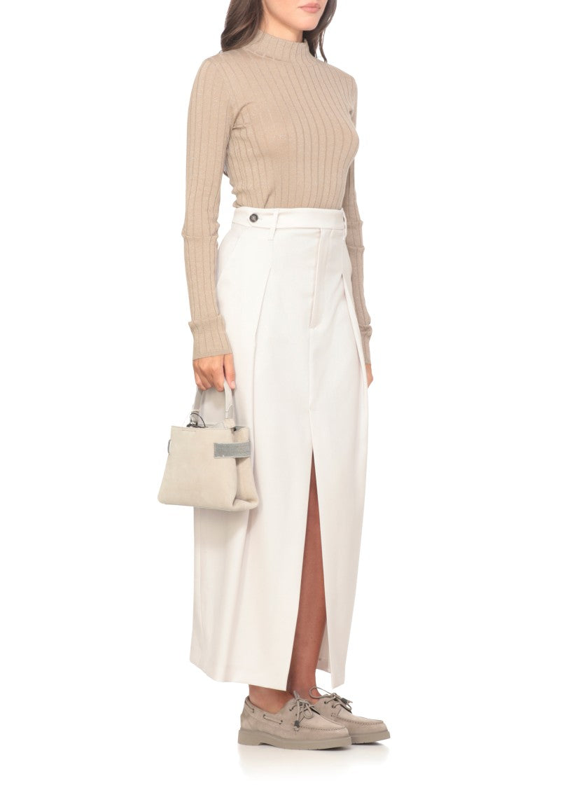 Brunello Cucinelli Beige Cashmere Blend Sweater