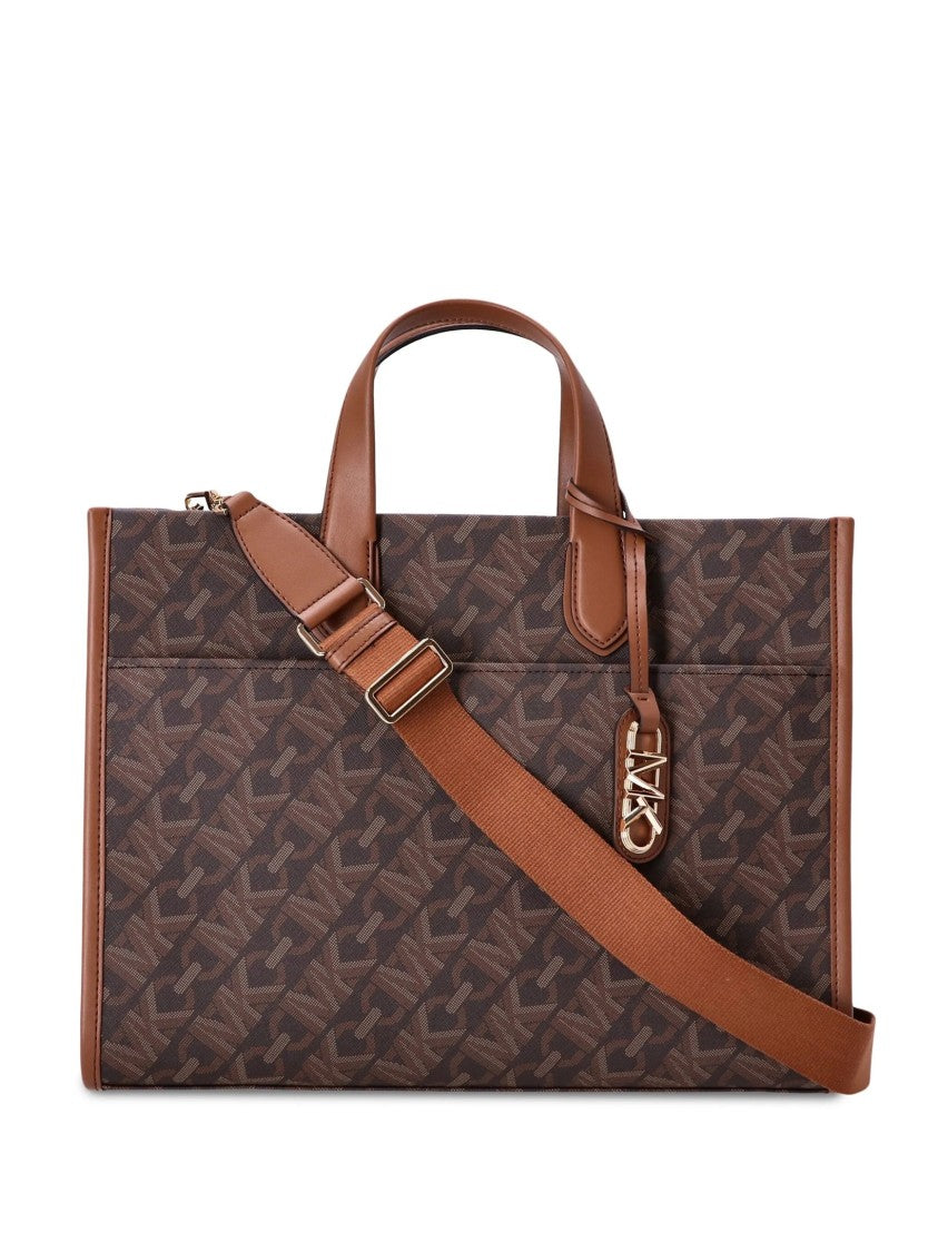 Michael Kors Structured Monogram Bag With Dual Handles