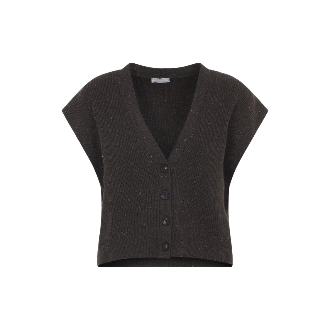 Peserico Sleeveless Cropped Knit Sweater With Deep V-Neckline