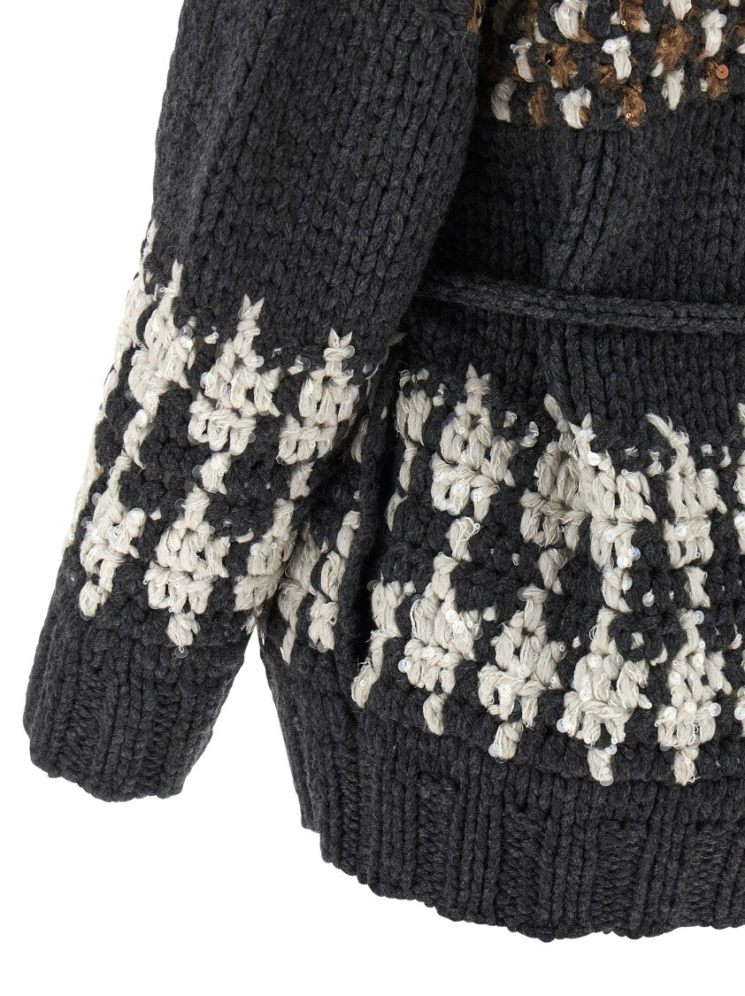 Brunello Cucinelli Thick Cashmere Knit Cardigan